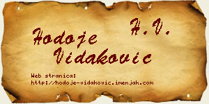 Hodoje Vidaković vizit kartica